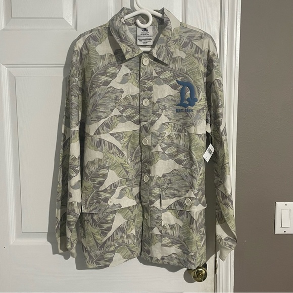 Disneyland Disney Spirit Jersey Mens Large Floral Long Sleeve Button Front Shirt - Picture 1 of 7